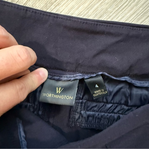 Worthington Navy Straight Leg Women's Pants - Picture 2 of 3